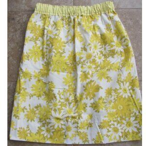 Vintage Handmade Yellow Floral Print Hippie Boho Pillowcase Skirt